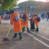 Prefeitura realiza limpeza de ruas e organização do tráfego durante evento de pós-Carnaval