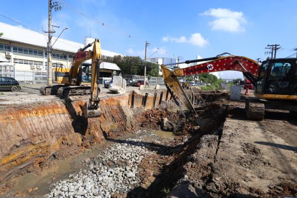 Obras de drenagem e canalização são retomadas na rua Panambi, em Cumbica