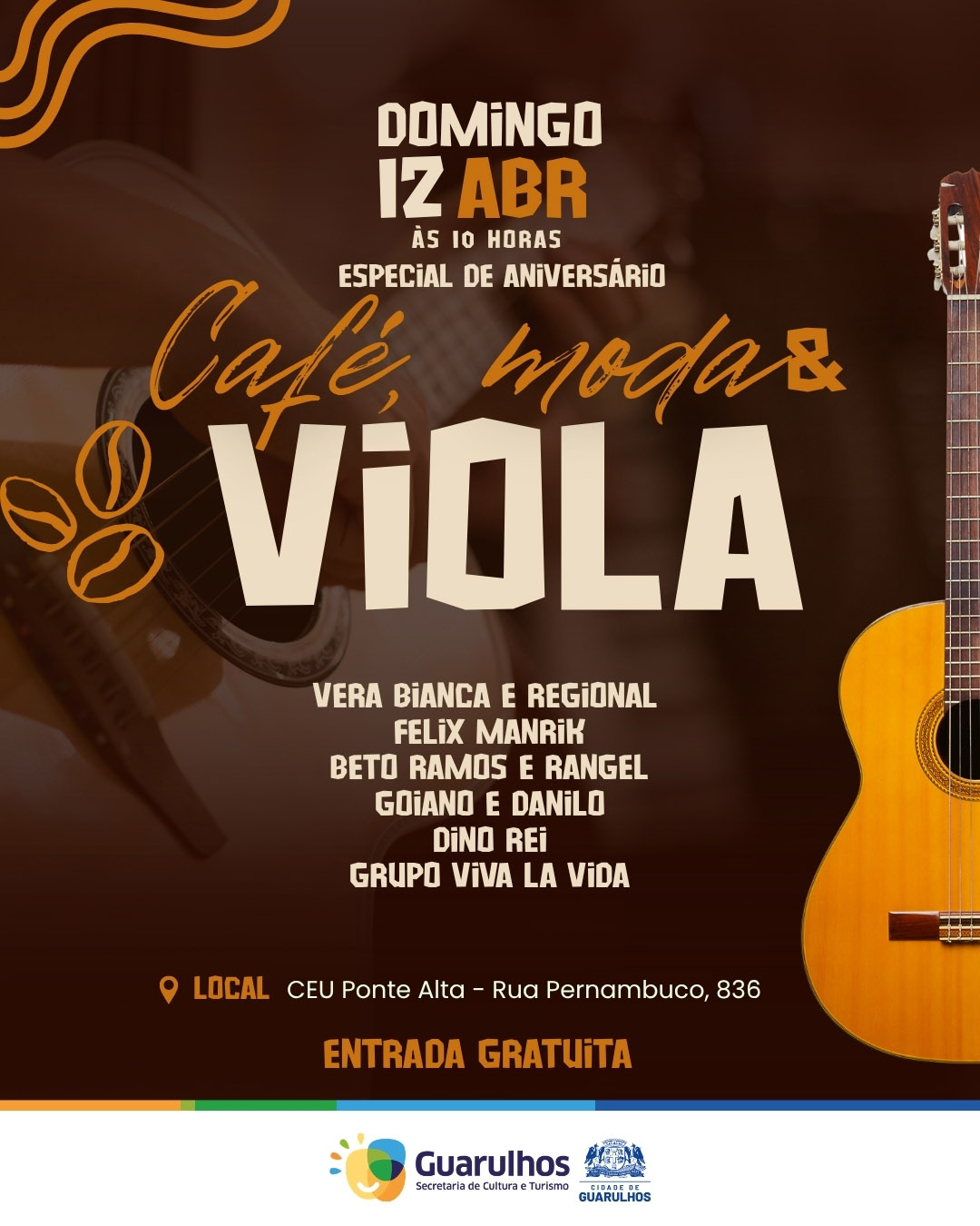 Café Moda e Viola leva expoentes da música sertaneja raiz ao CEU Ponte Alta no domingo